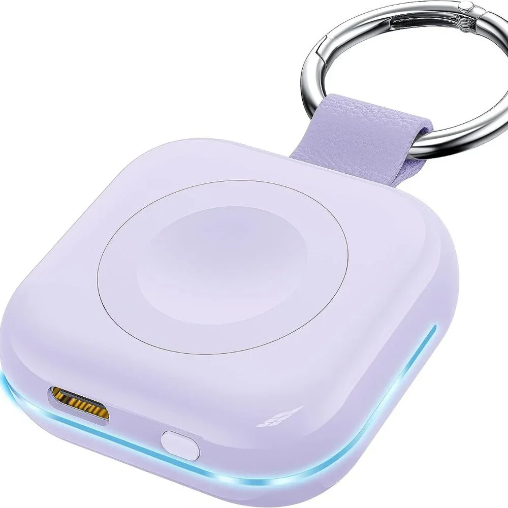 Apple Watch Portable Travel Charger Keyring - Purple